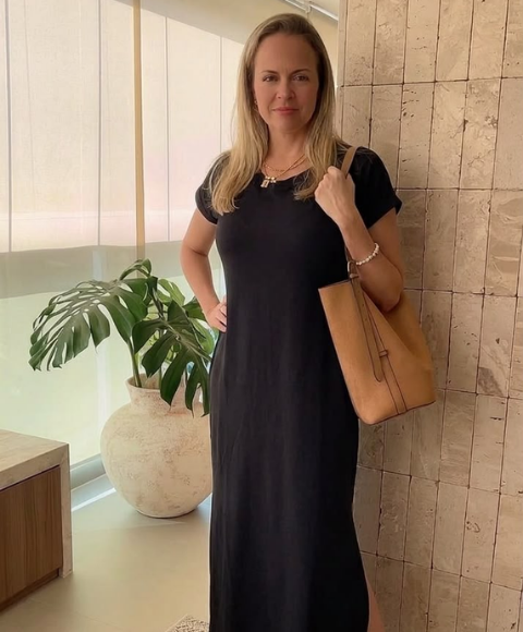 Vestido Gola V Preto